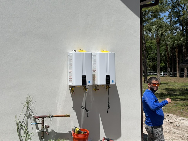 Dual AC unit installation on concrete pad